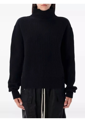 Rick Owens turtleneck ribbed sweater - Black