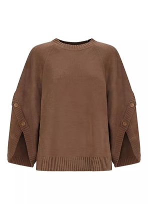 Max Mara button-detailed raglan-sleeve top - Brown