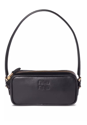 Miu Miu leather logo-detail mini bag - Black
