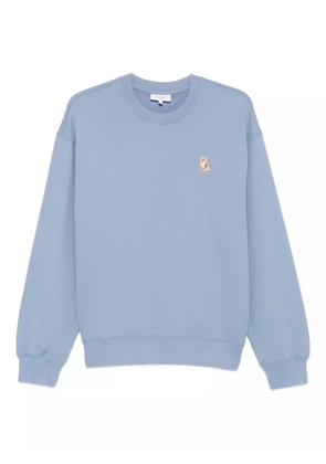 Maison Kitsuné fox-embroidered cotton sweatshirt - Blue