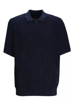 BOSS zip-up short-sleeve polo shirt - Blue