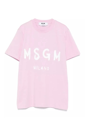 MSGM logo-print cotton T-shirt - Pink