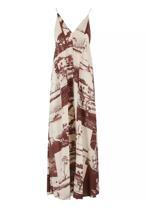 Alysi photo-print dress - Brown