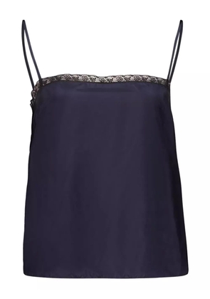 Prada lace-trimmed tank top - Blue