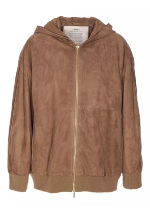 'S Max Mara hooded suede zip jacket - Brown