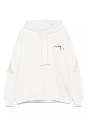 AL AIN tassel-embellished embroidered hoodie - Neutrals