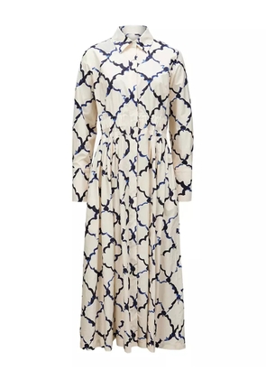 Odeeh pleated shirt dress - White