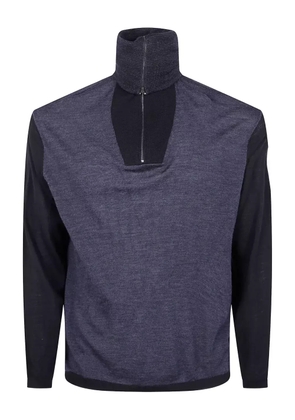 Emporio Armani half-zip wool sweatshirt - Blue