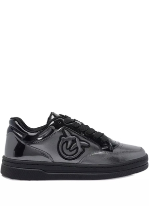 PINKO logo-detail patent-leather sneakers - Black