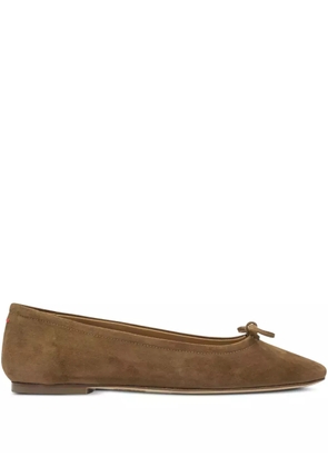 Aeyde Delfina suede bow ballet flats - Brown