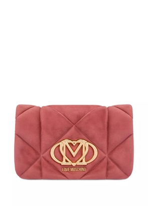 Love Moschino quilted logo-plaque shoulder bag - Pink