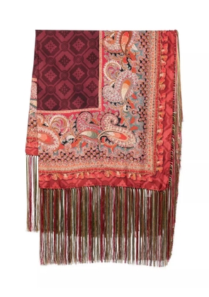 Pierre-Louis Mascia paisley-pattern fringed scarf - Red