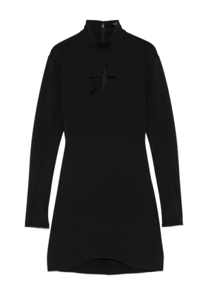 Mugler keyhole-neck long-sleeve dress - Black