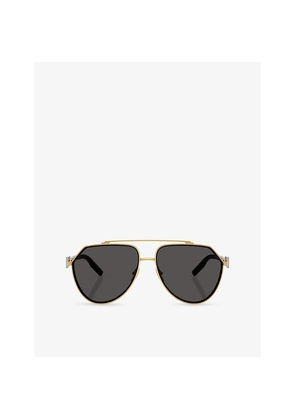 Dolce & Gabbana Dg2315 Pilot-Frame Metal Sunglasses