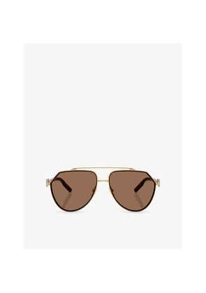 Dolce & Gabbana Dg2315 Pilot-Frame Metal Sunglasses
