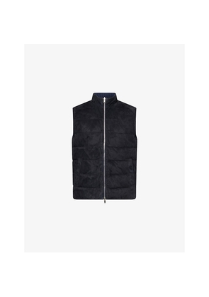 Mens Eleventy Reversible Sleeveless Cable-Knit Gilet