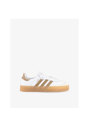 Womens Adidas Sambae Leather Low-Top Trainers