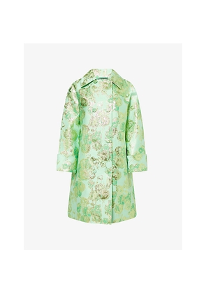 Womens Huishan Zhang Mirabel Double-Breasted Floral Jacquard Coat