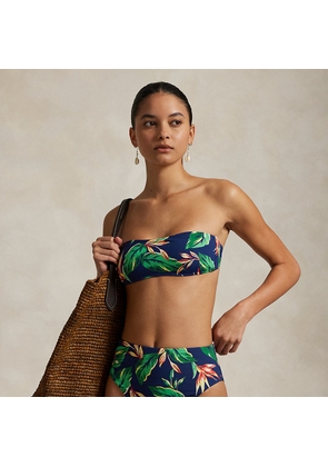 Tropical-Print Bandeau Bikini Top