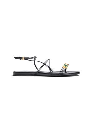 Khaite Loop Beaded Leather Sandals - Moda Operandi