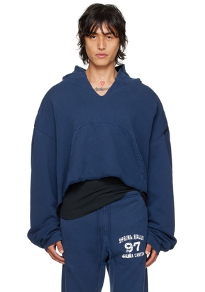 GREG ROSS SSENSE Exclusive Navy V-Neck Hoodie