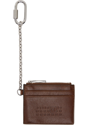 MM6 Maison Margiela Brown Leather Card Holder