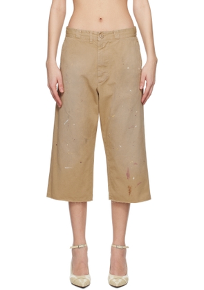 MM6 Maison Margiela Beige Cotton Gabardine Shorts