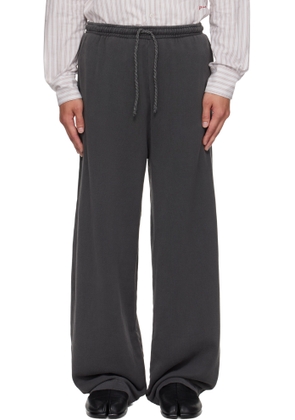The Elder Statesman Gray Daily Wide Leg Lounge Pants
