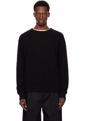 The Elder Statesman Black Simple Crew Sweater