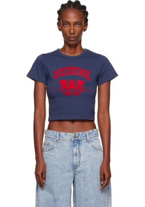 We11done Navy '11' Print Slim-Fit T-shirt