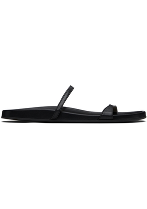 The Row Black Hugh Thin Strap Sandals