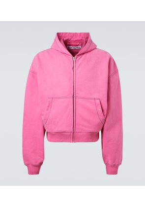 Acne Studios Embroidered cotton fleece zip-up hoodie