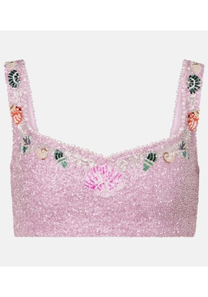Clio Peppiatt Marina embellished crop top