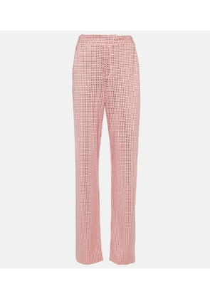 Area Crystal-embellished jersey straight pants
