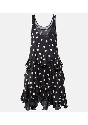 Stella McCartney Polka-dot tiered silk-trimmed midi dress