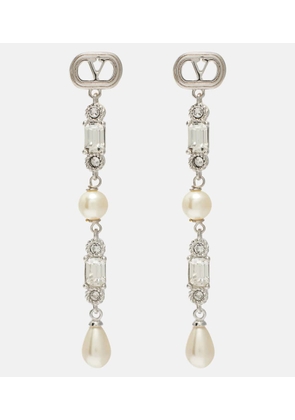 Valentino Ovalette VLogo SwarovskiÂ®-embellished drop earrings
