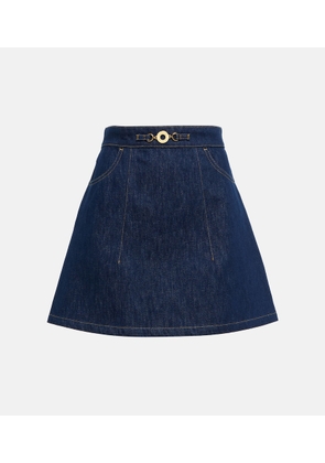 Patou High-rise denim miniskirt