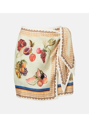 Alemais Mercado printed linen wrap skirt