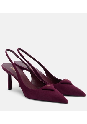 Prada 75 suede slingback pumps