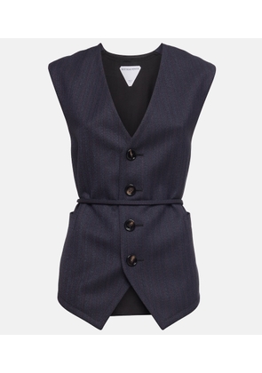 Bottega Veneta Tie-detail striped wool vest