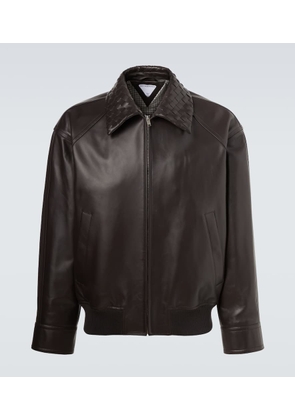 Bottega Veneta Intreccio leather jacket