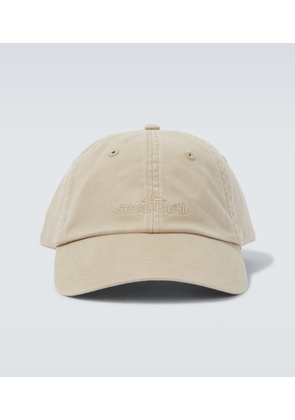 Stone Island Logo cotton gabardine baseball cap