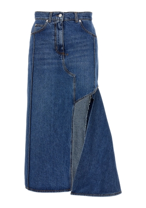 Alexander McQueen Pencil Denim Skirt With Cut-out