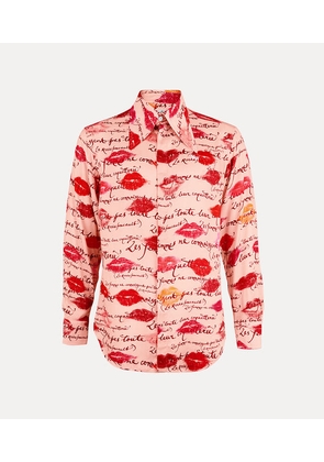 Vivienne Westwood Tuxedo Shirt Printed Raso Twill Kisses 46 Men