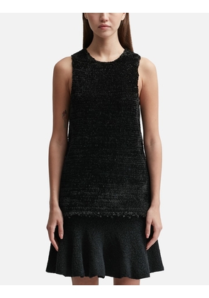 FRAYED VELVET KNITTED TANK TOP