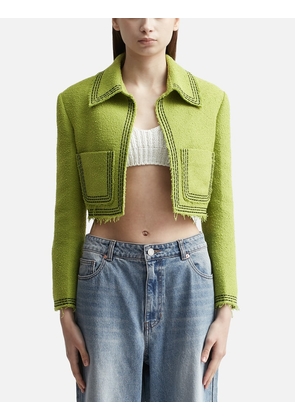 TARA EMBROIDERY TWEED CROP JACKET