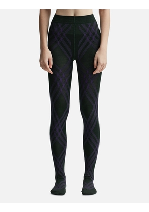 Check Wool Blend Tights