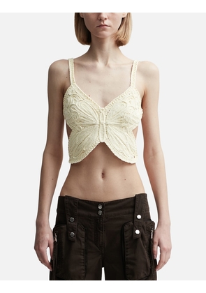 Cropped Top with Embroidery Butterfly