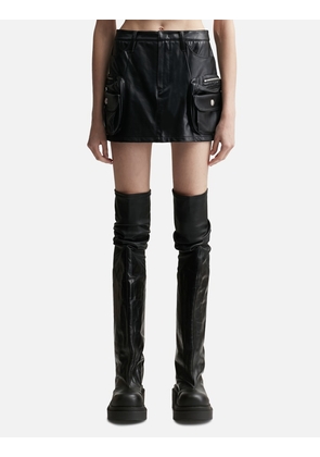 Faux Leather Utility Skirt