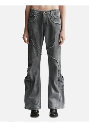 SHIRRING CUT-OFF BOOTS CUT PANTS